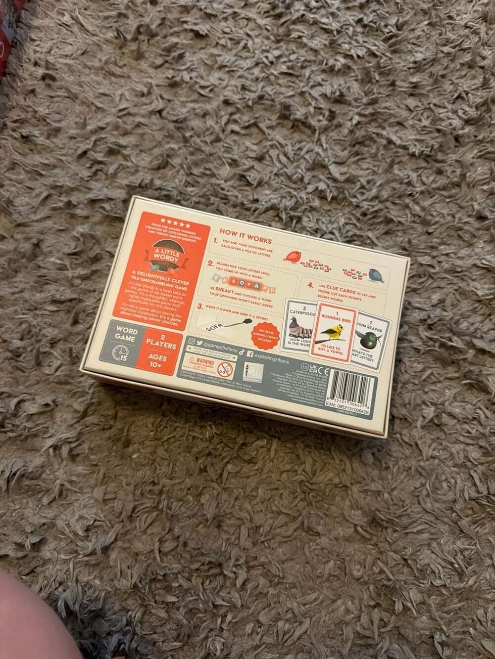 Exploding Kittens A Little Wordy: A Sneaky Two-Player Tile Game - Picture 5 of 5